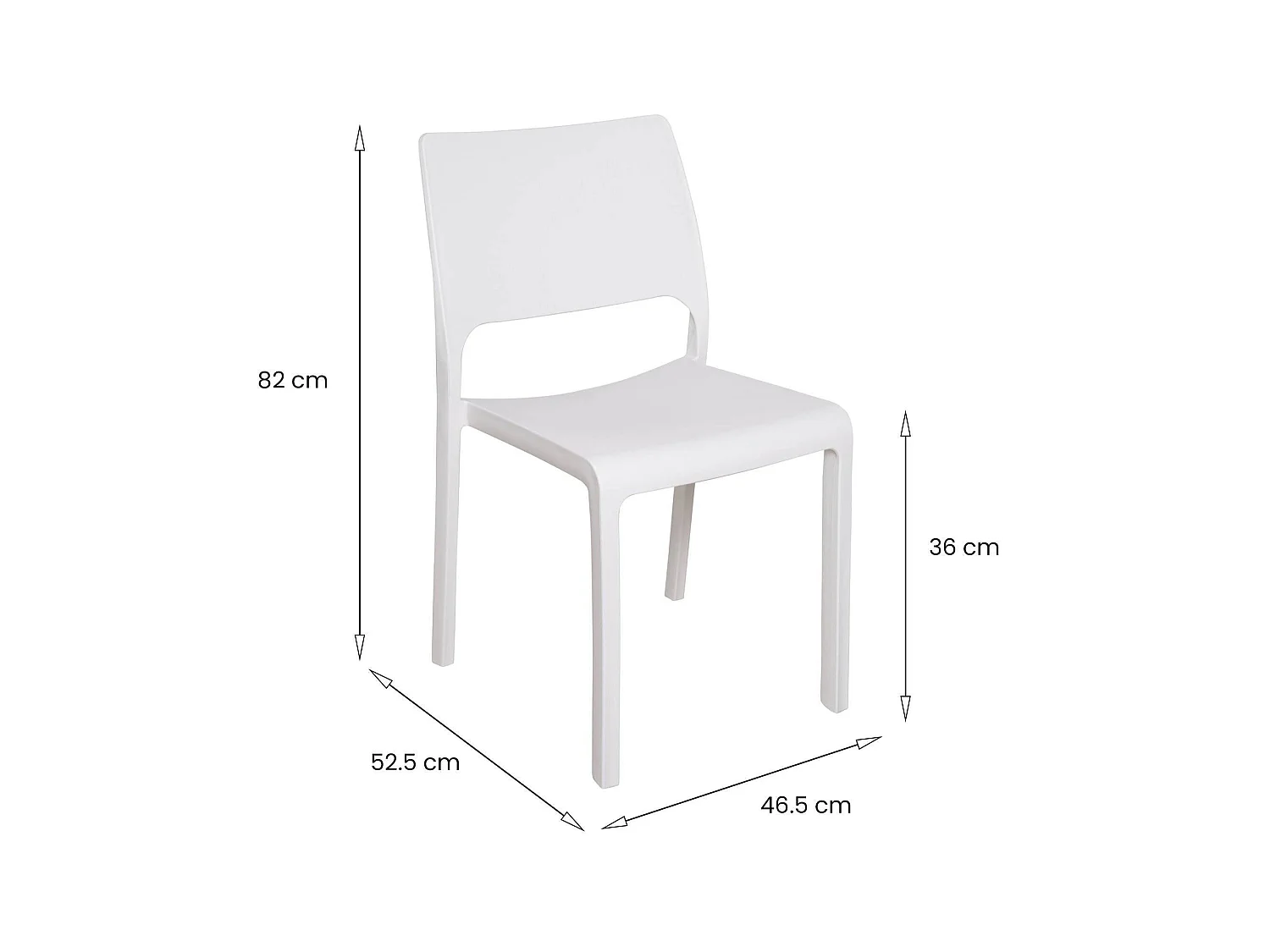Silla de Exterior Cereseto, 2 Sillas Hechas en Italia, Blanco, Apilable, Peso soportado 120 kg
