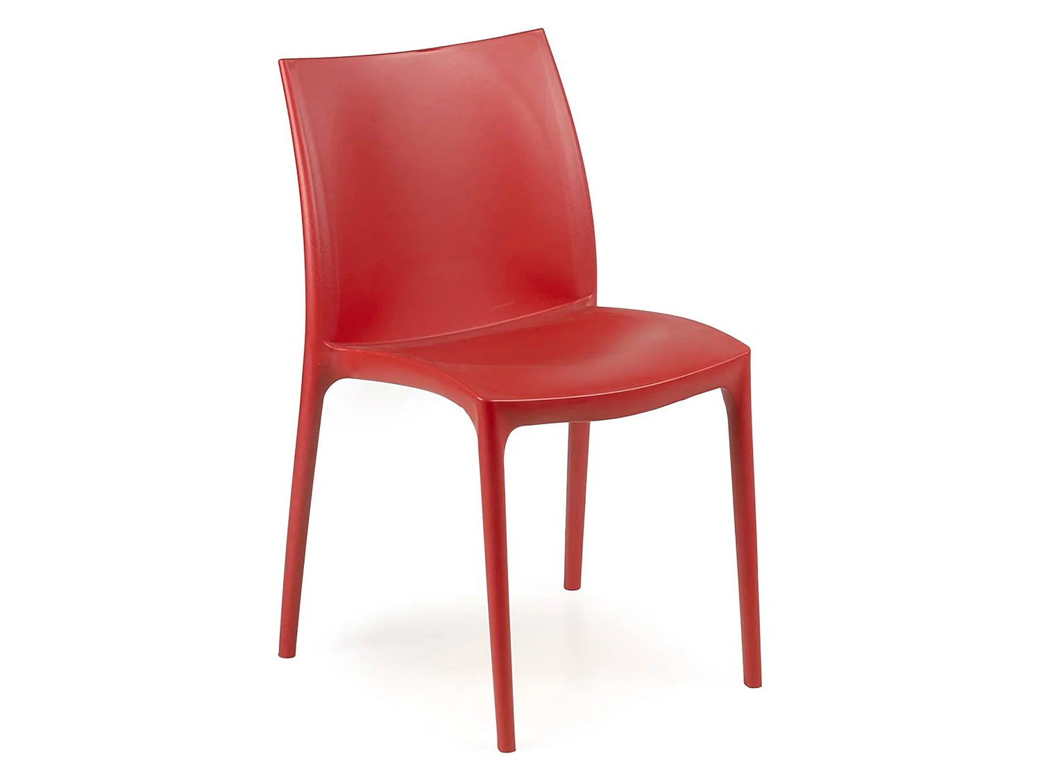 Sedia da Esterno Grover, una Sedia Made in Italy, Rosso, Impilabile, Finitura Liscia