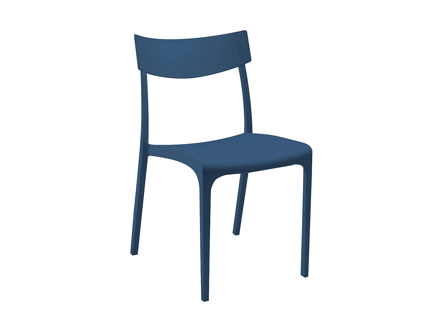 Silla de exterior Lupia, una silla hecha en Italia, azul, apilable, peso soportado 110 kg