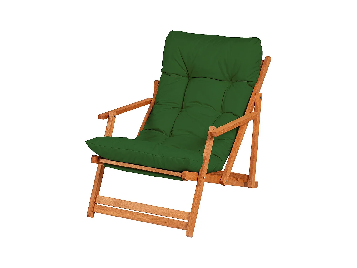 Cadeira de Exterior Stintino, uma Cadeira, Verde, Encosto Reclinável, Acolchoado