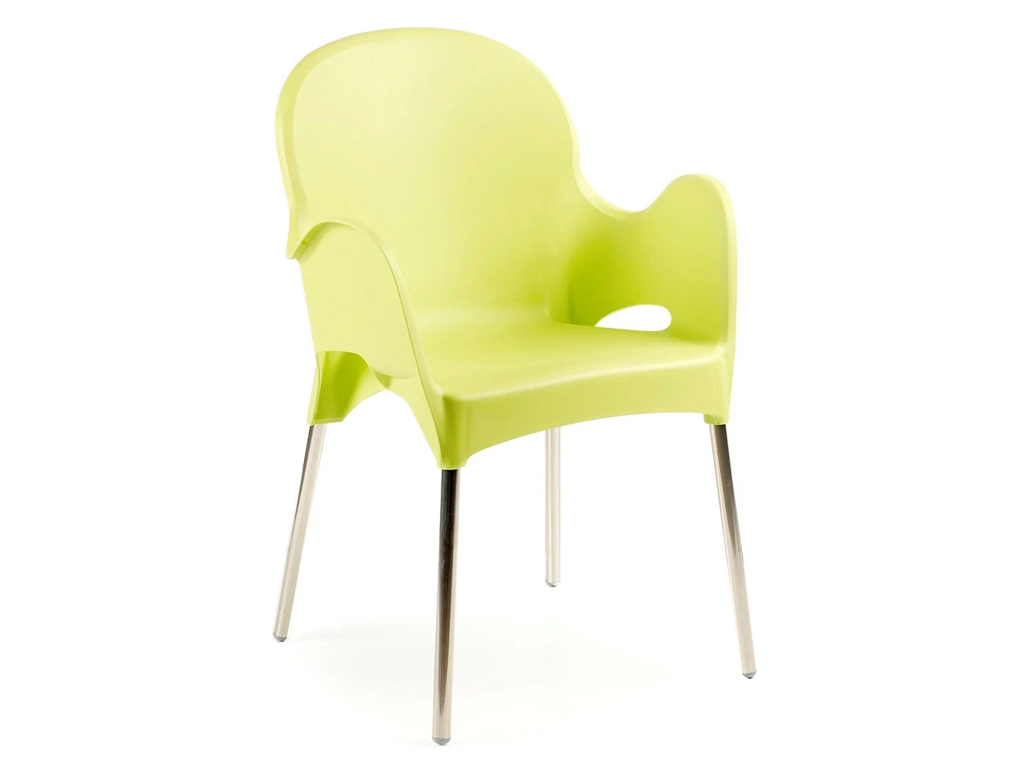 Sedia da Esterno Vashti, una Sedia Made in Italy, Verde, Impilabile, Finitura Liscia