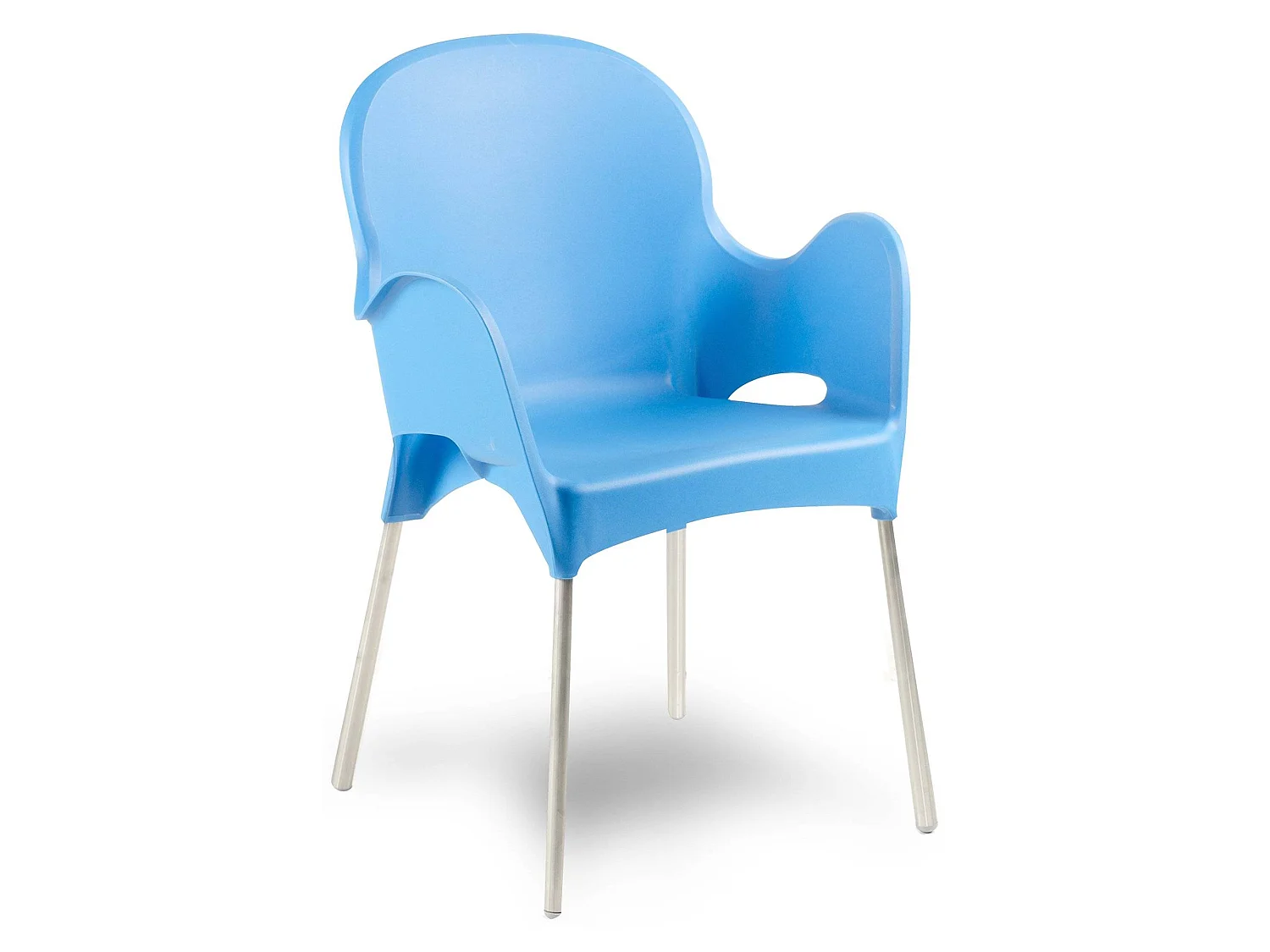 Sedia da Esterno Vashti, una Sedia Made in Italy, Azzurro, Impilabile, Finitura Liscia