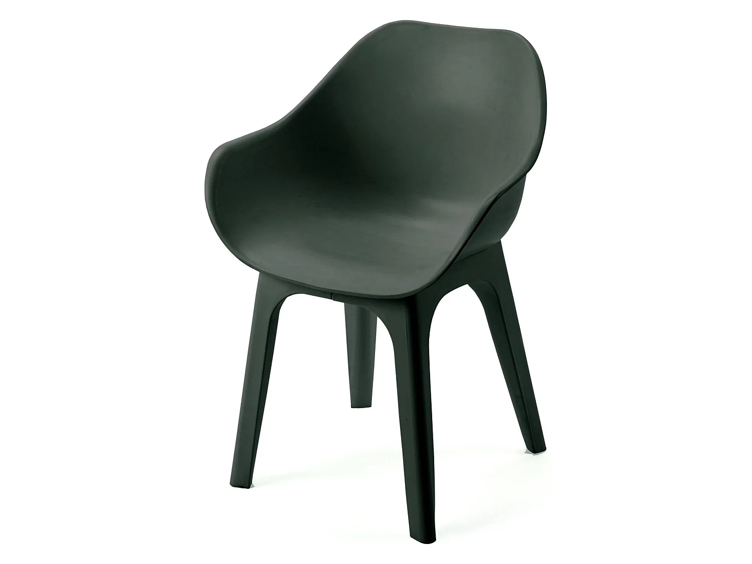 Sedia da Esterno Wesconnett, una Sedia Made in Italy, Nero Antracite, Finitura Liscia, Braccioli