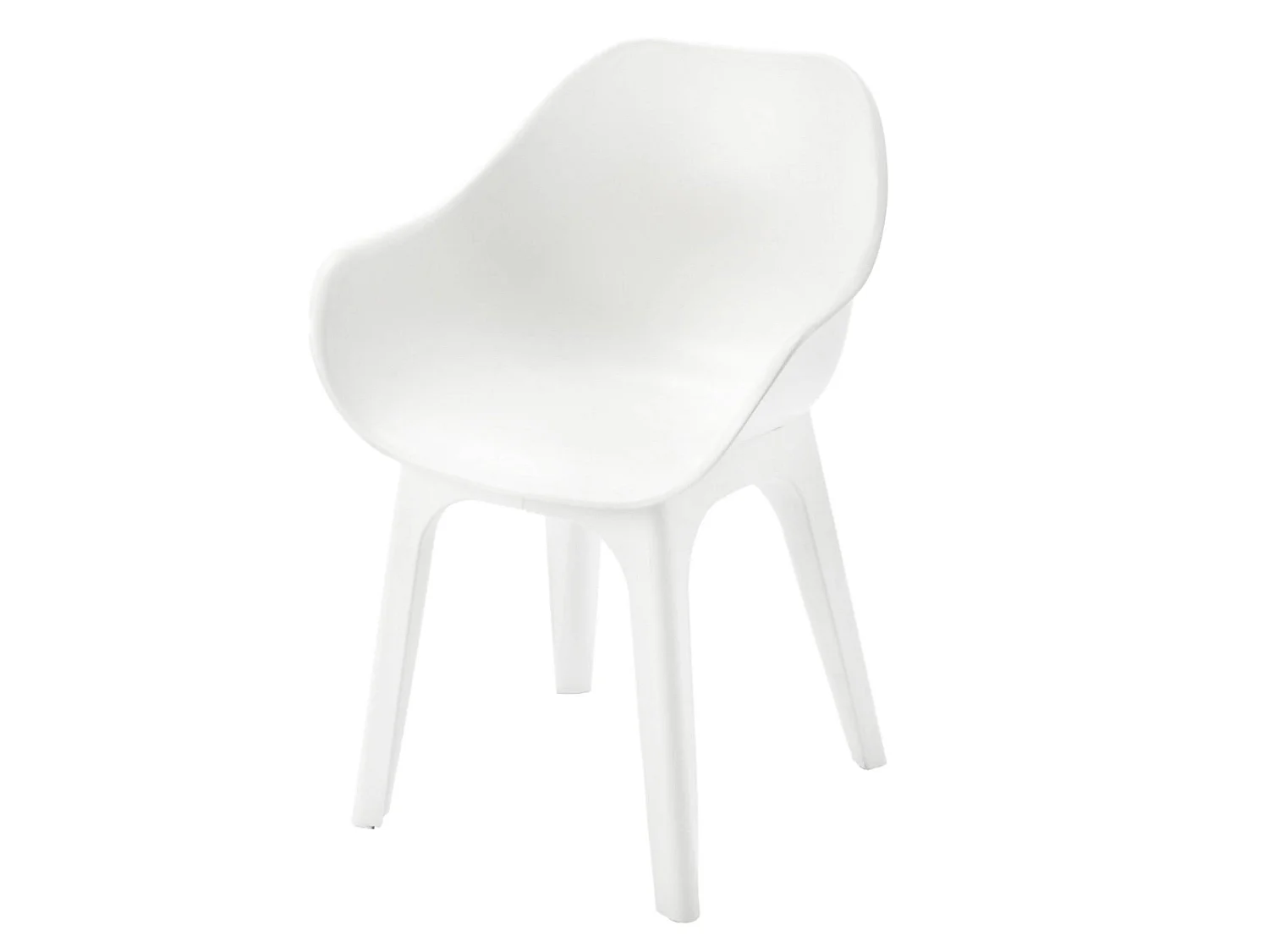 Sedia da Esterno Wesconnett, una Sedia Made in Italy, Bianco, Finitura Liscia, Braccioli