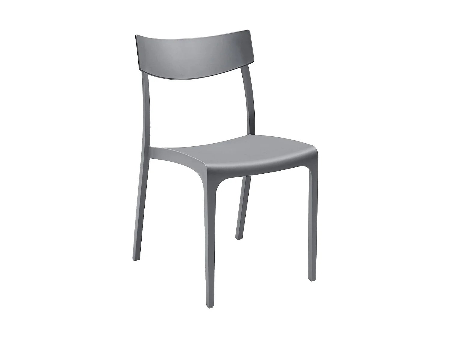 Silla de Exterior Lupia, una silla fabricada en Italia, gris, apilable, peso soportado 110 kg