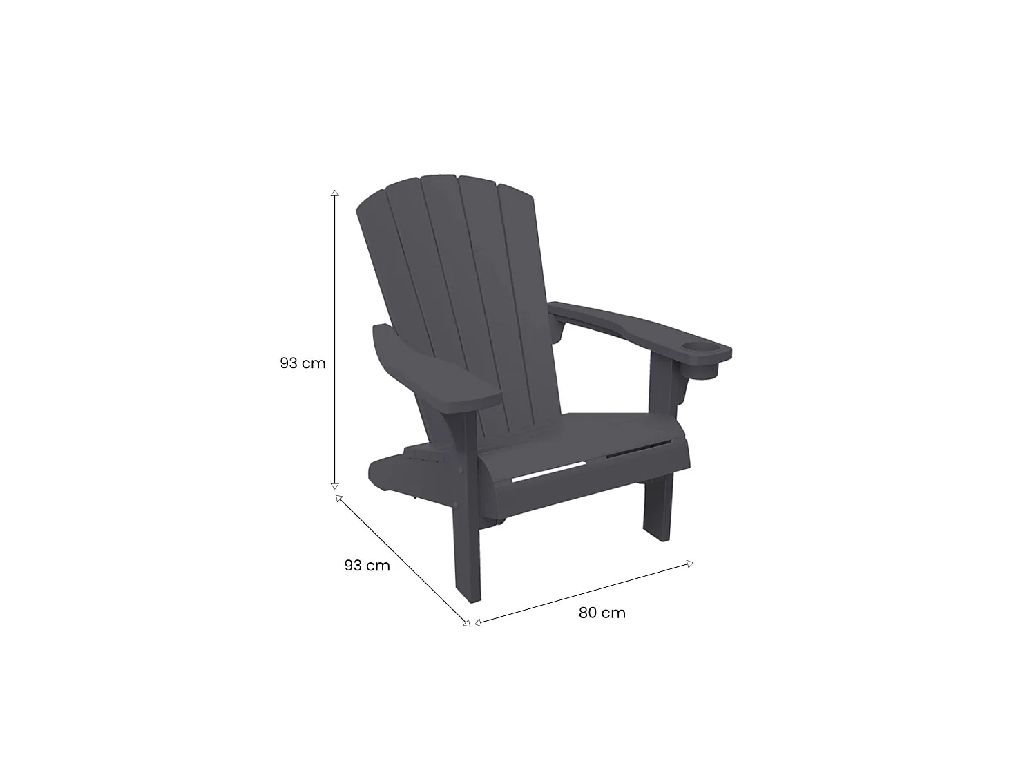 Chaise d'Extérieur Creston, une Chaise, Noir Anthracite