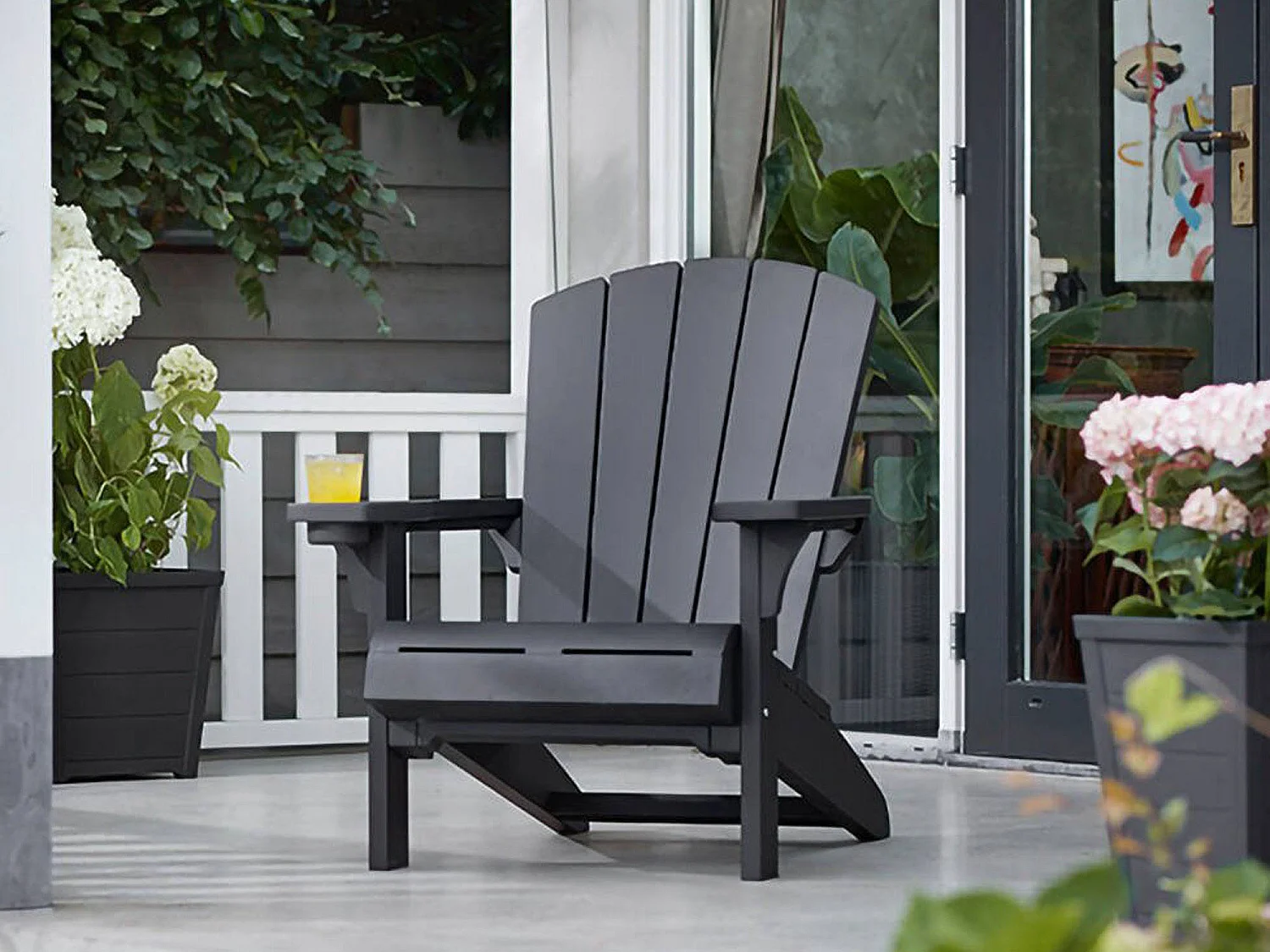 Chaise d'Extérieur Creston, une Chaise, Noir Anthracite