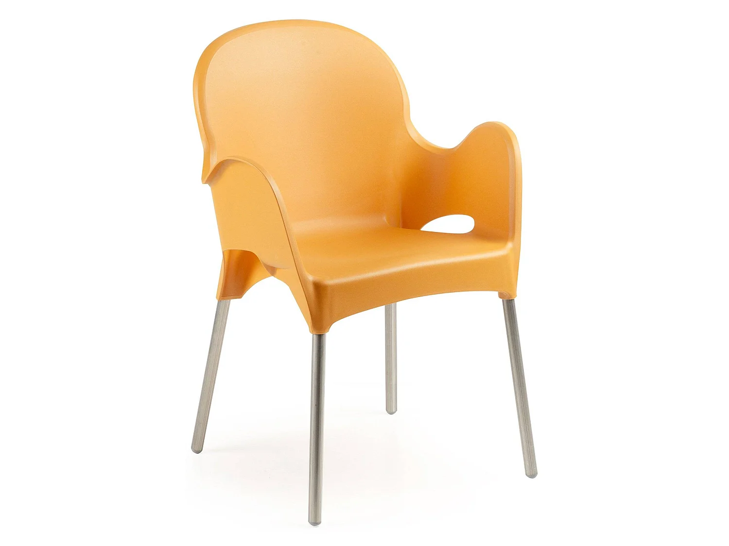 Sedia da Esterno Vashti, una Sedia Made in Italy, Arancione, Impilabile, Finitura Liscia