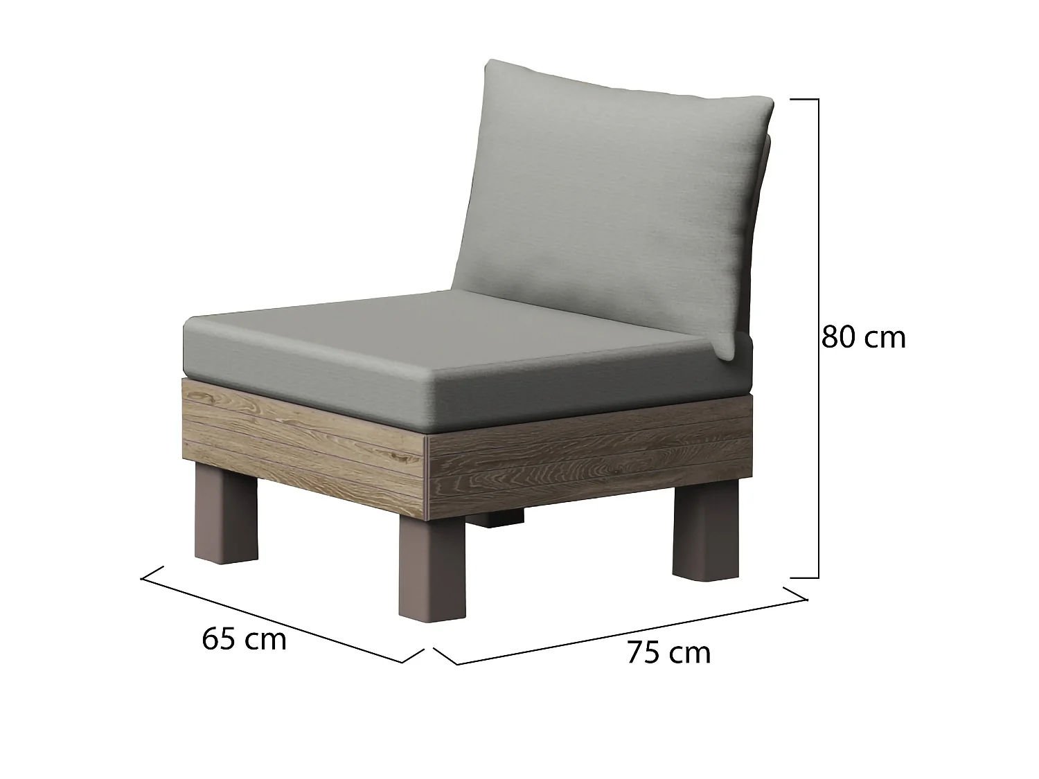 Sedia da Esterno Houghton, una Sedia, Marrone Noce, Impilabile, Imbottito