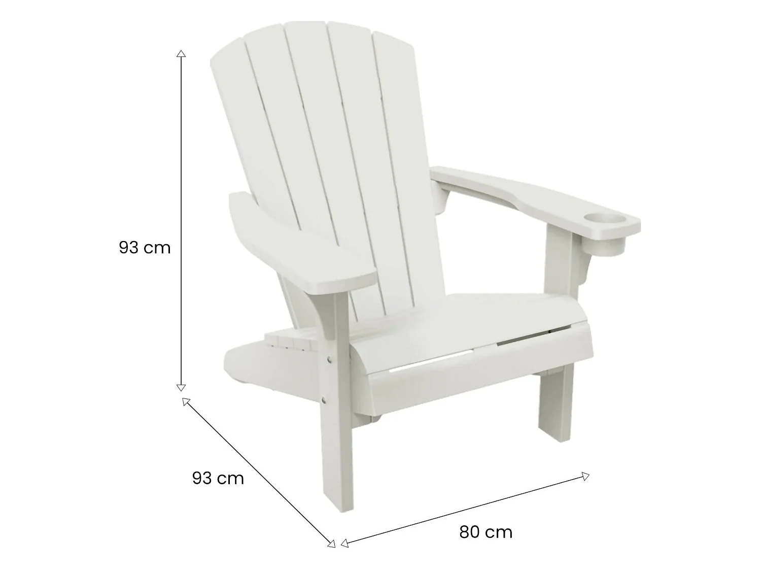 Silla de Exterior Creston, una Silla, Blanca, Apilable, Material de la Estructura en Plástico