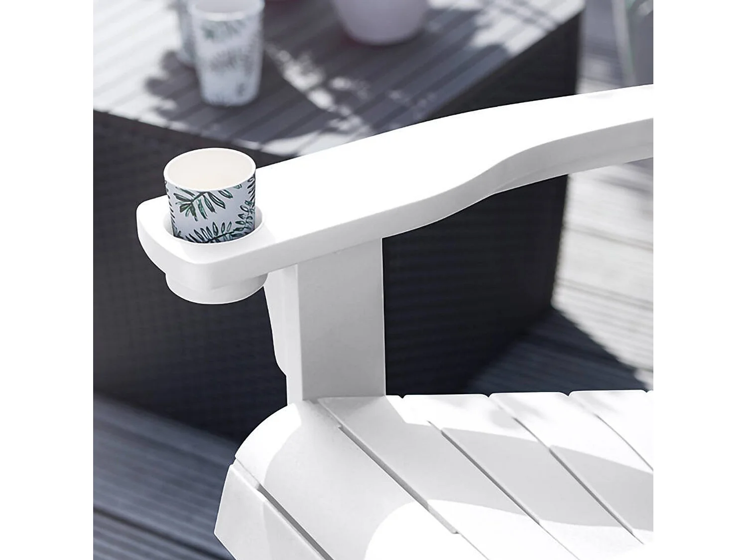 Silla de Exterior Creston, una Silla, Blanca, Apilable, Material de la Estructura en Plástico