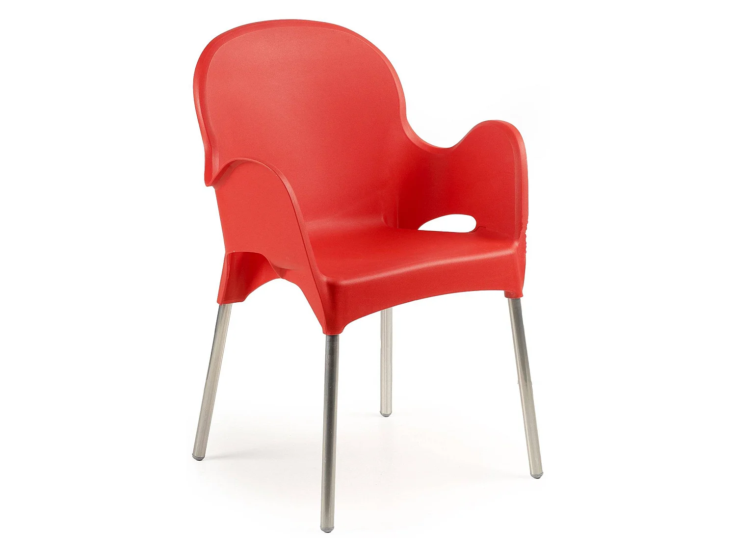 Sedia da Esterno Vashti, una Sedia Made in Italy, Rosso, Impilabile, Finitura Liscia