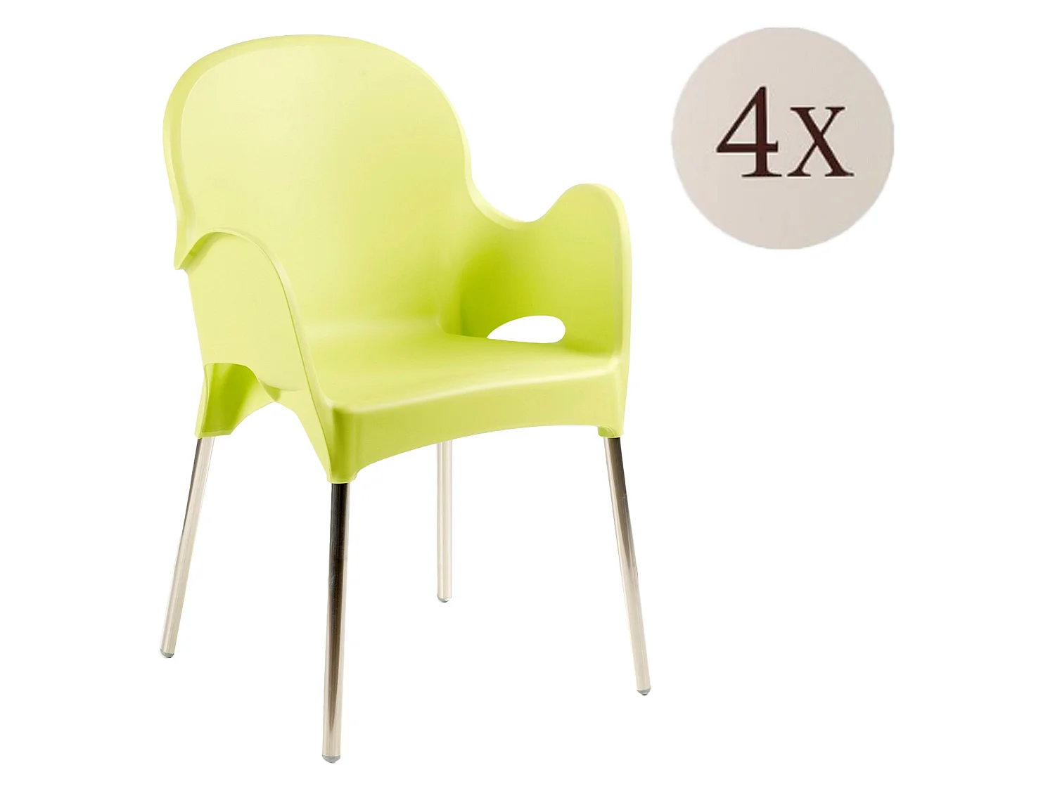 Sedia da Esterno Raimund, 4 Sedie Made in Italy, Verde, Impilabile, Finitura Liscia