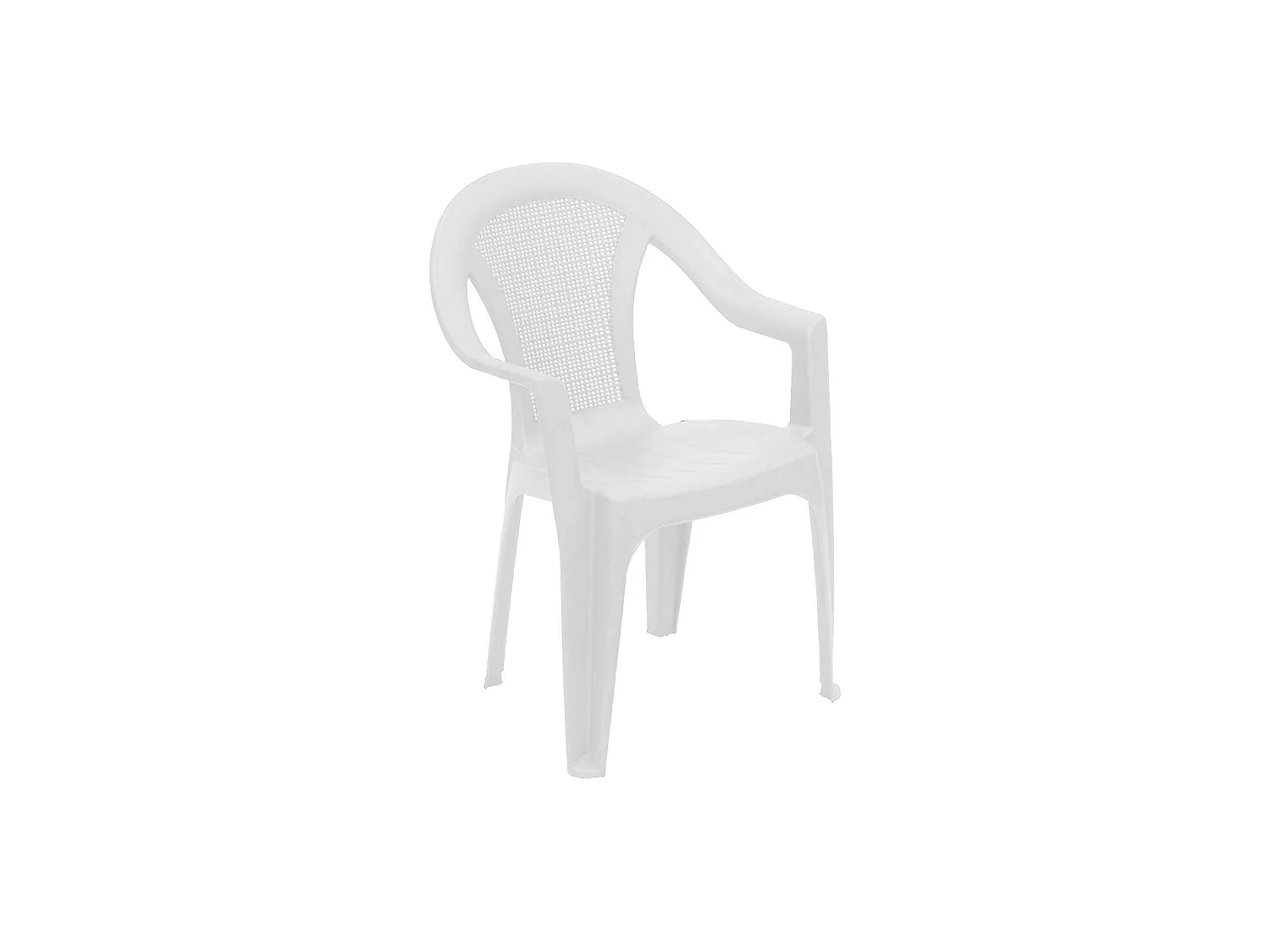 Chaise d'extérieur Serchion, chaise fabriquée en Italie, blanc, empilable, accoudoirs
