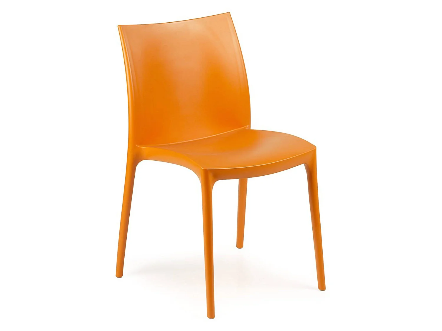 Sedia da Esterno Grover, una Sedia Made in Italy, Arancione, Impilabile, Finitura Liscia