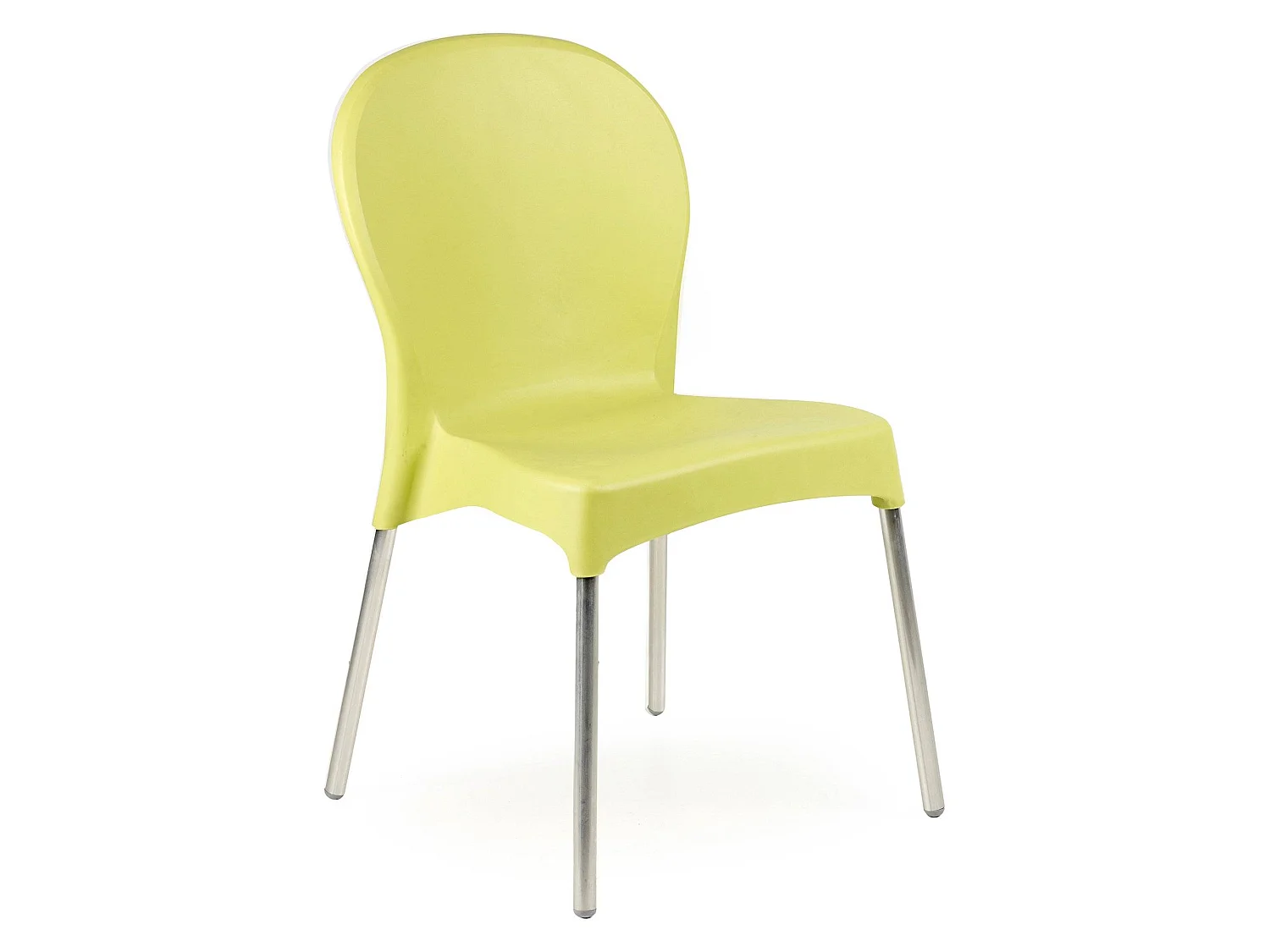 Sedia da Esterno Linder, una Sedia Made in Italy, Verde, Impilabile, Finitura Liscia