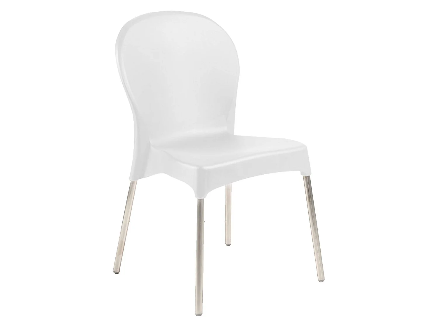 Sedia da Esterno Linder, una Sedia Made in Italy, Bianco, Impilabile, Finitura Liscia