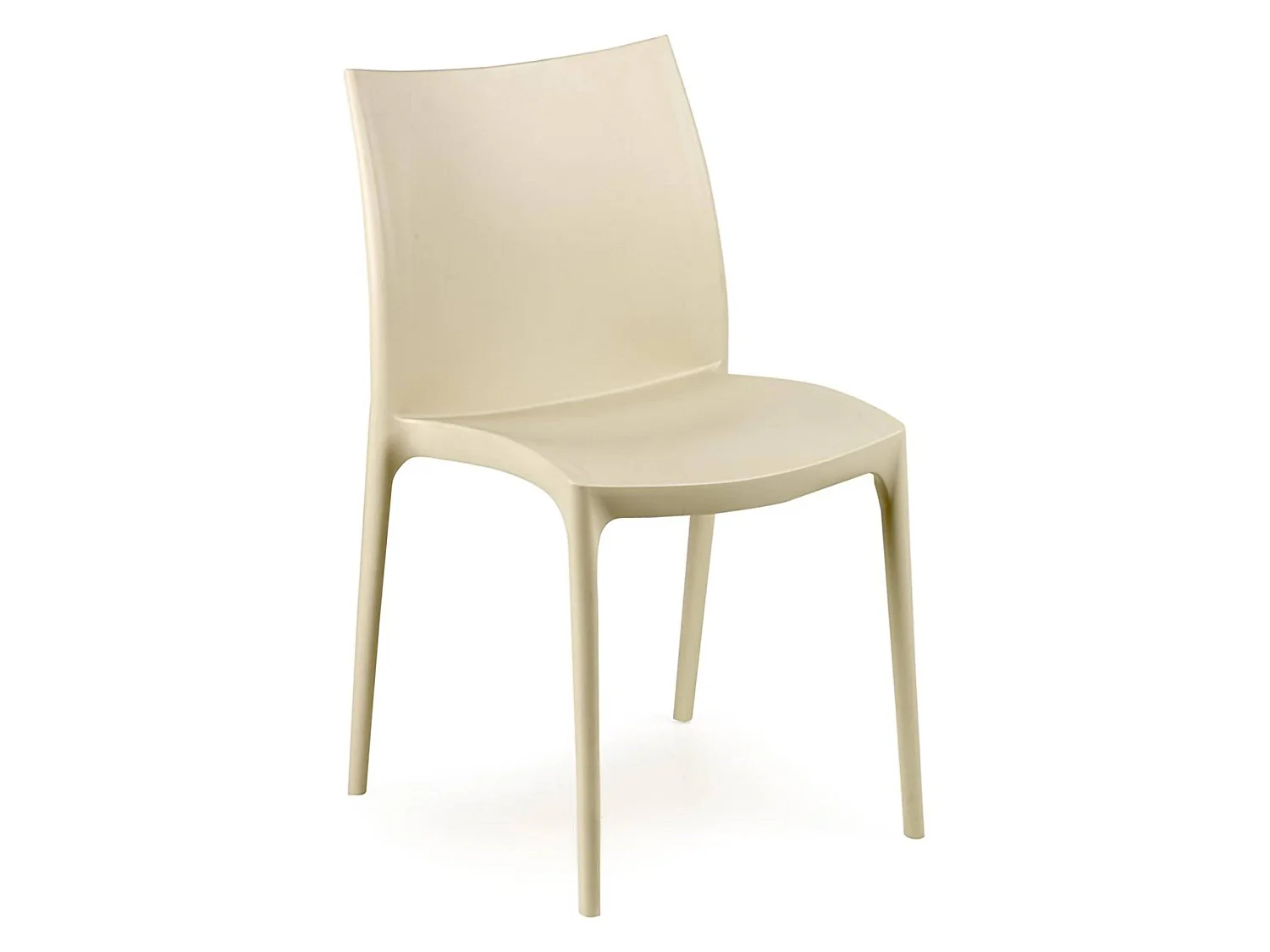 Sedia da Esterno Grover, una Sedia Made in Italy, Beige, Impilabile, Finitura Liscia