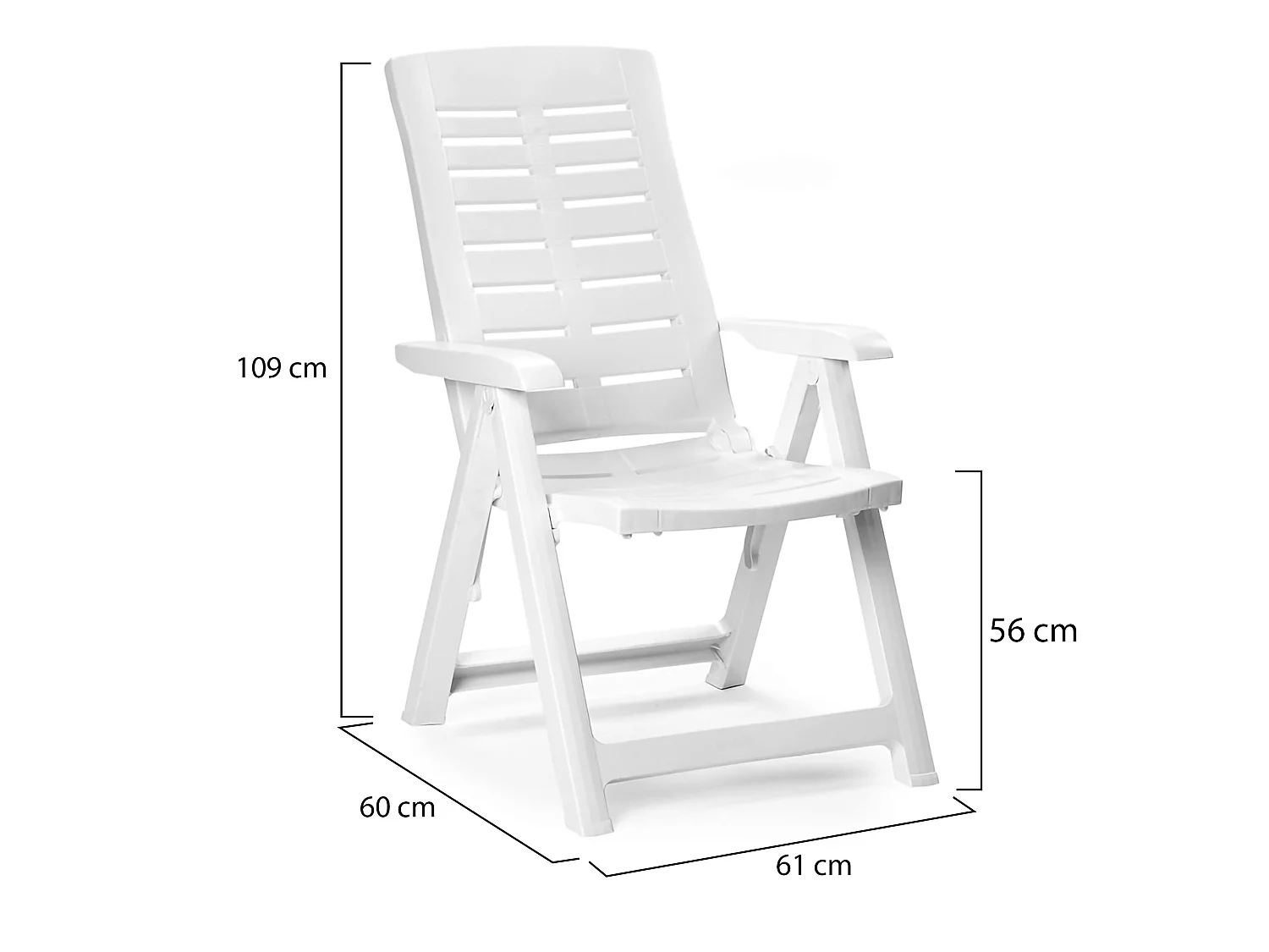 Sedia da Esterno Halsell, una Sedia Made in Italy, Bianco, Schienale Reclinabile, Multiposizione