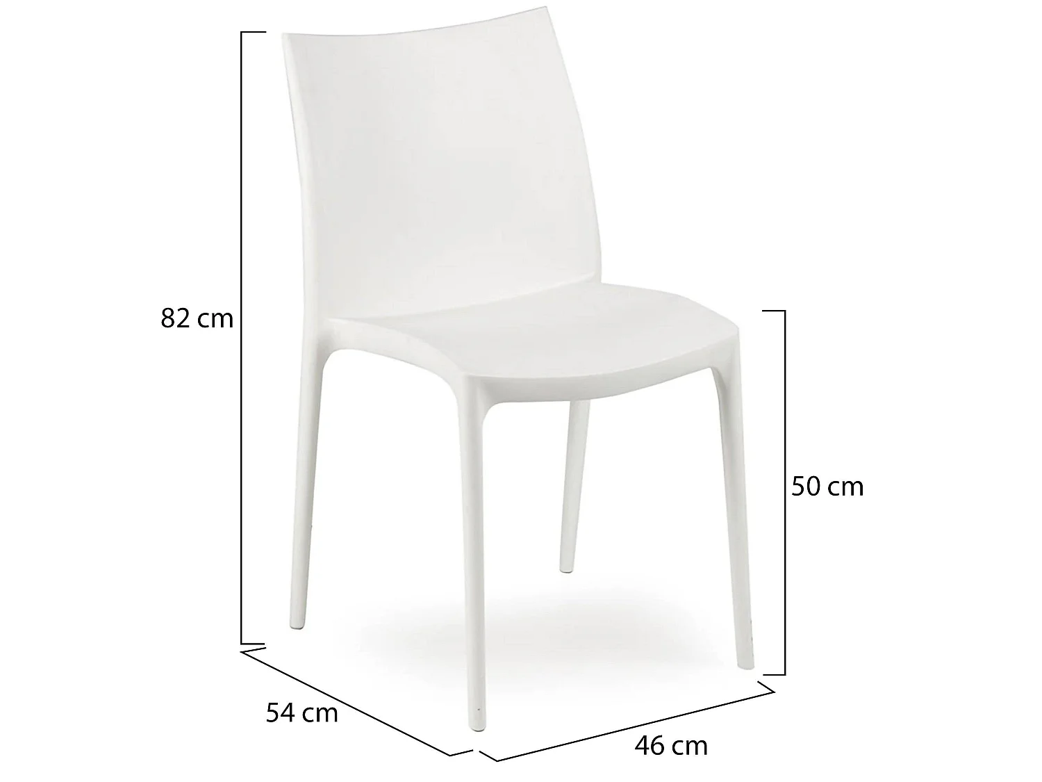 Sedia da Esterno Grover, una Sedia Made in Italy, Bianco, Impilabile, Finitura Liscia