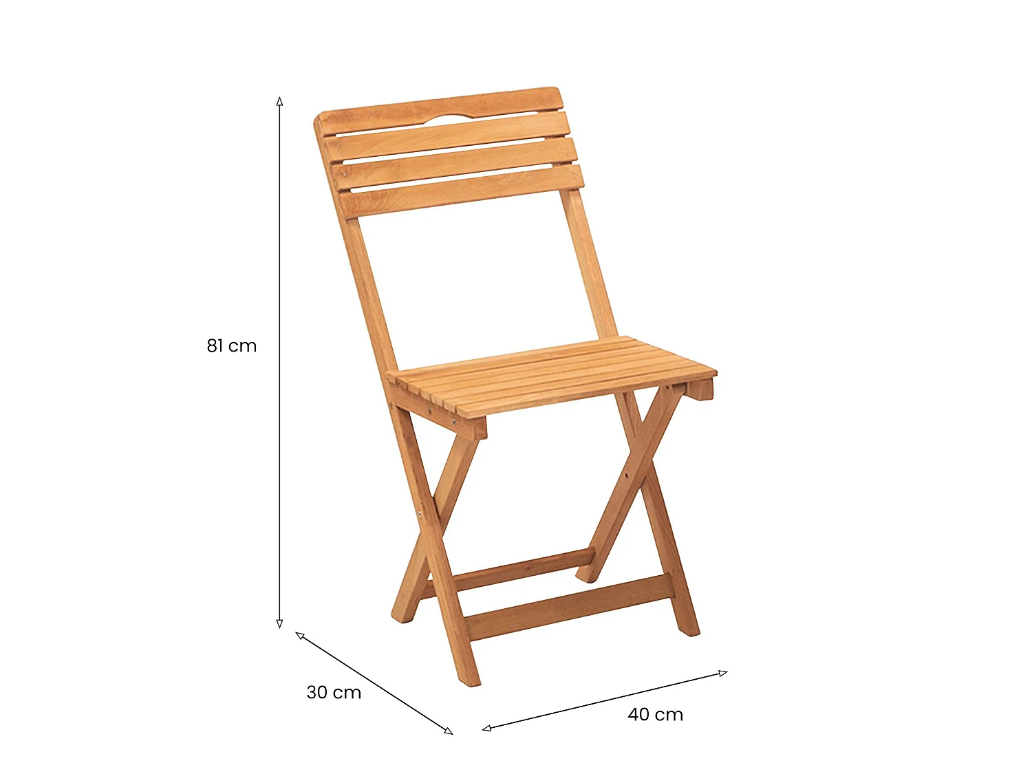 Chaise d'Extérieur Luni, une Chaise, Marron
