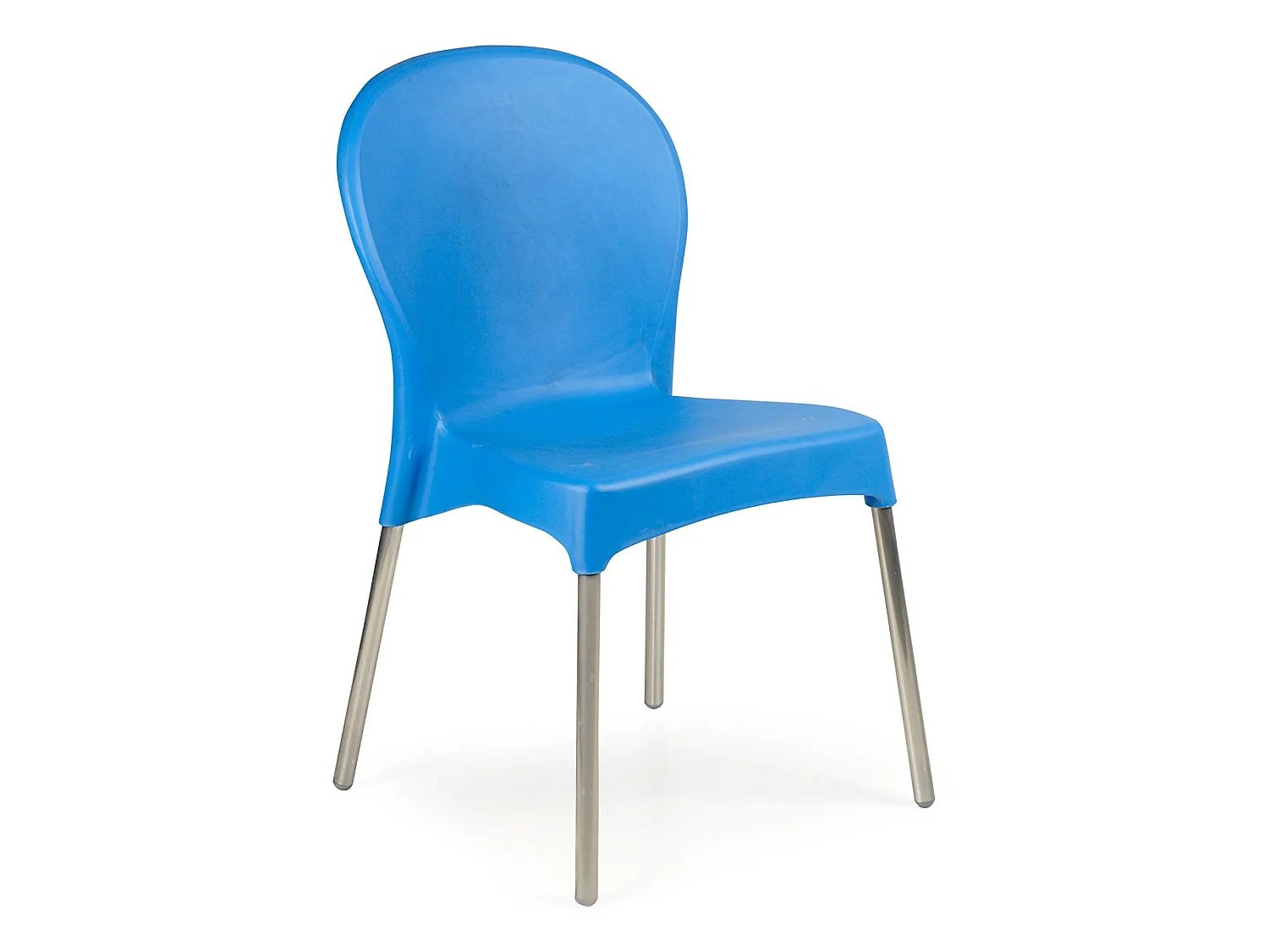 Sedia da Esterno Linder, una Sedia Made in Italy, Azzurro, Impilabile, Finitura Liscia