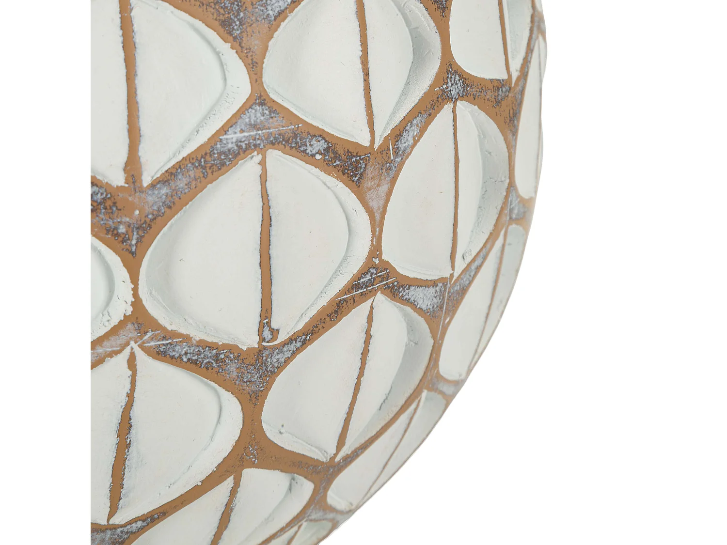 Vase Bareti, Couleur Structure Blanc, Beige, Diamètre 10,5 cm, Nuance de Couleur Crème