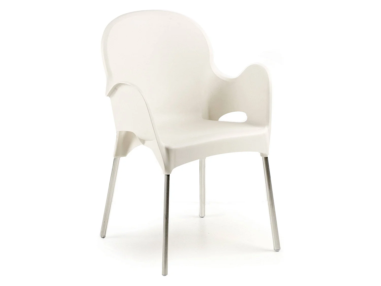 Sedia da Esterno Vashti, una Sedia Made in Italy, Beige, Impilabile, Finitura Liscia