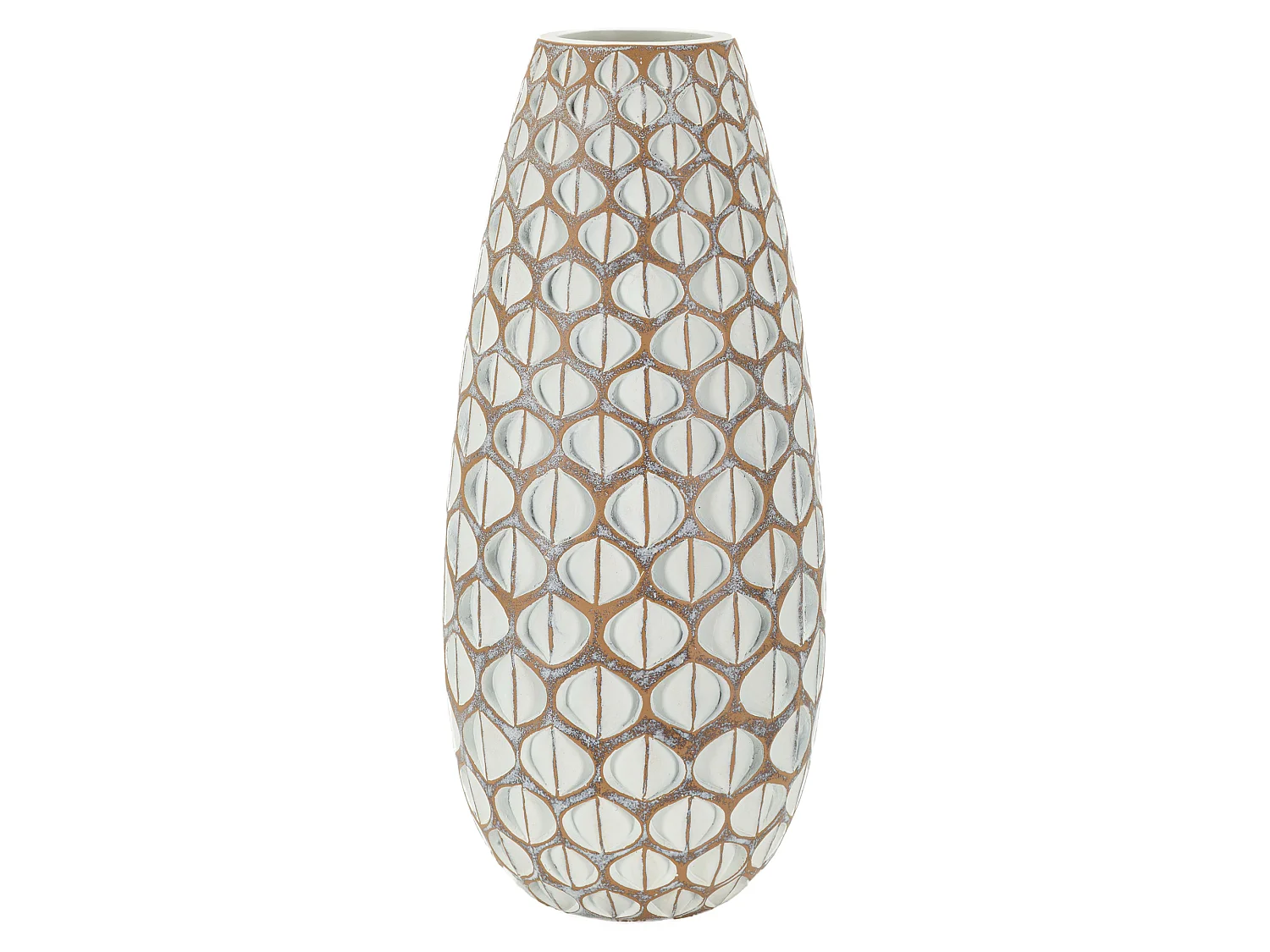 Vase Barati, Couleur Structure Blanc, Beige, Diamètre 8 cm, Nuance Couleur Structure Crème