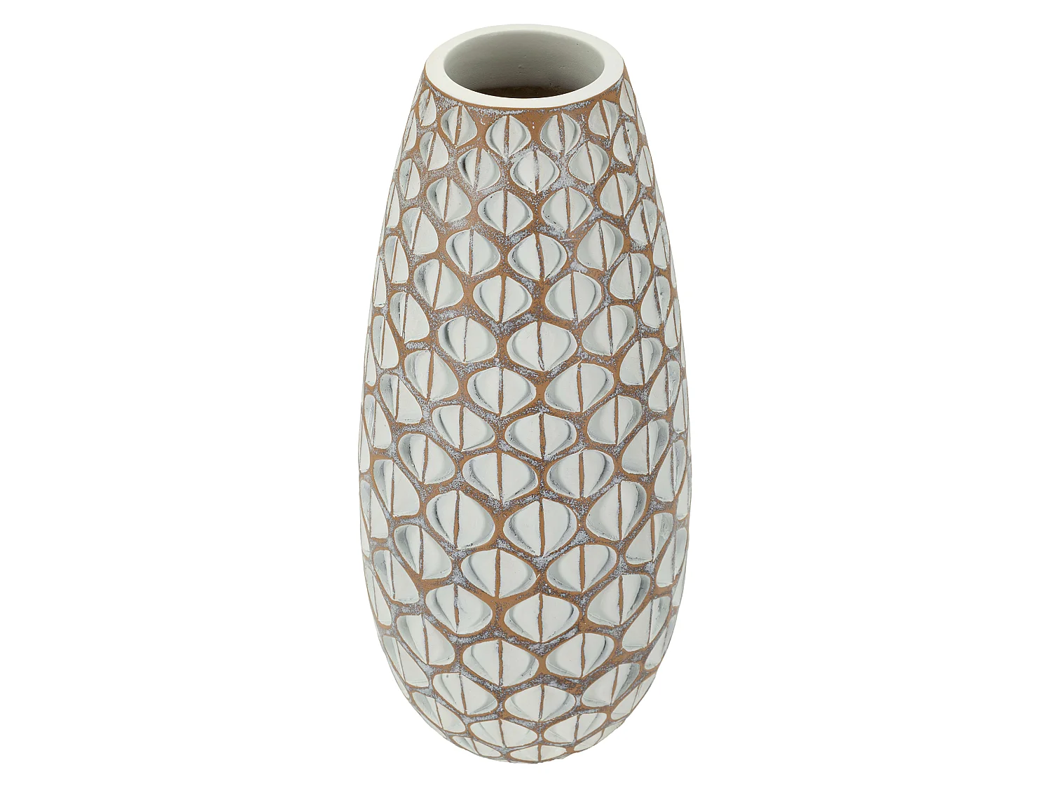 Vase Barati, Couleur Structure Blanc, Beige, Diamètre 8 cm, Nuance Couleur Structure Crème