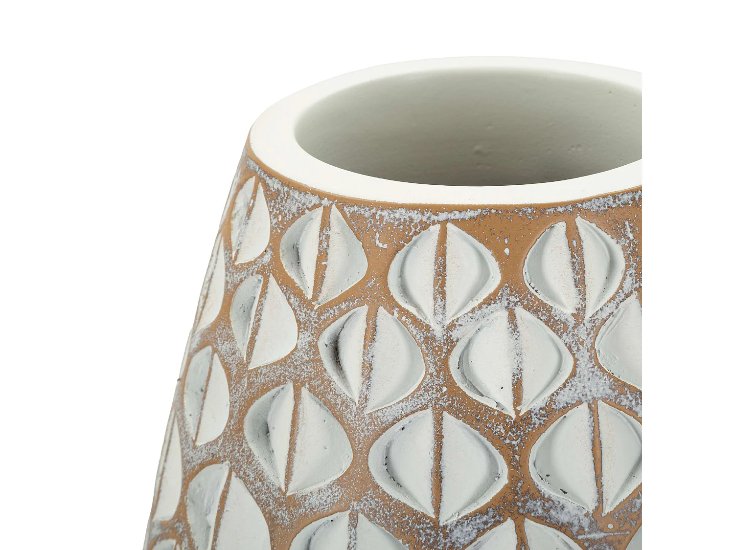 Vase Barati, Couleur Structure Blanc, Beige, Diamètre 8 cm, Nuance Couleur Structure Crème