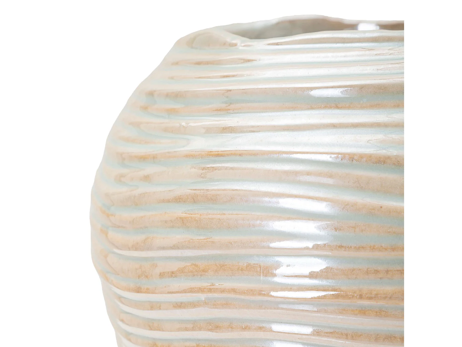 Vase Bato, Finition Effet Matériau, Rose, Structure Blanche, Nuance Crème