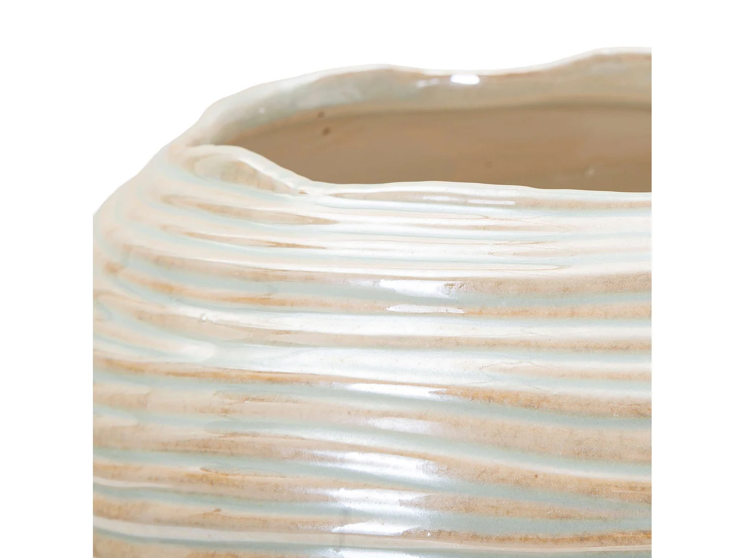 Vase Bato, Finition Effet Matériau, Rose, Structure Blanche, Nuance Crème