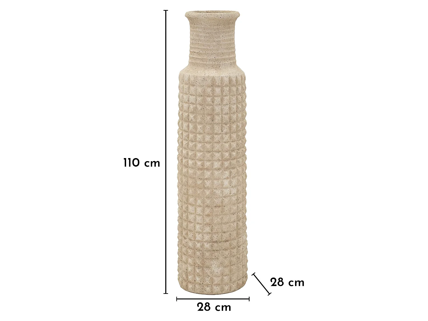 Vase Fatenoti, Finition Effet Sable, Beige, Diamètre 18 cm