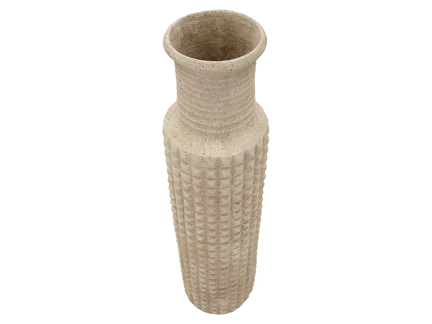 Vase Fatenoti, Finition Effet Sable, Beige, Diamètre 18 cm