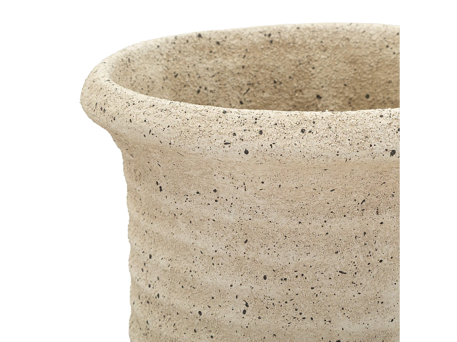 Vase Fatenoti, Finition Effet Sable, Beige, Diamètre 18 cm
