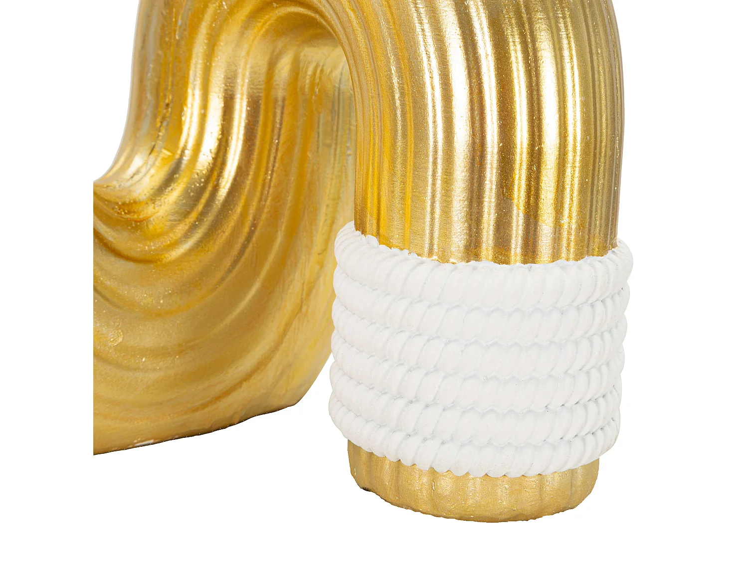 Vase Elide, Structure dorée, Blanc,