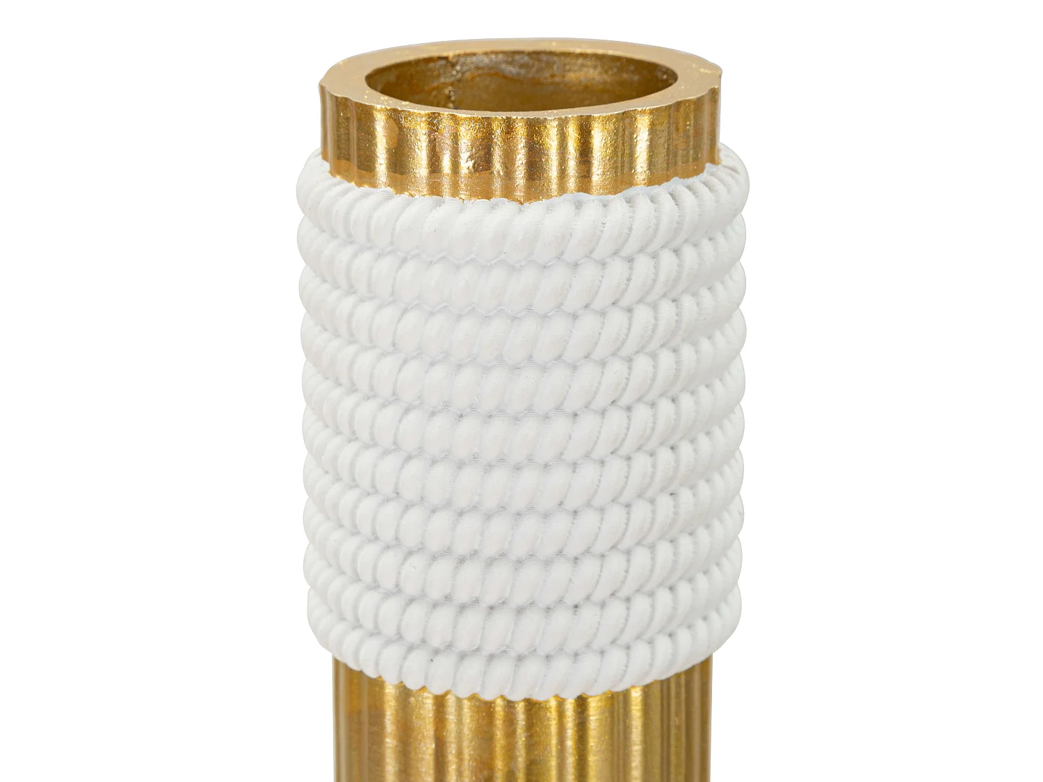 Vase Elide, Structure dorée, Blanc,