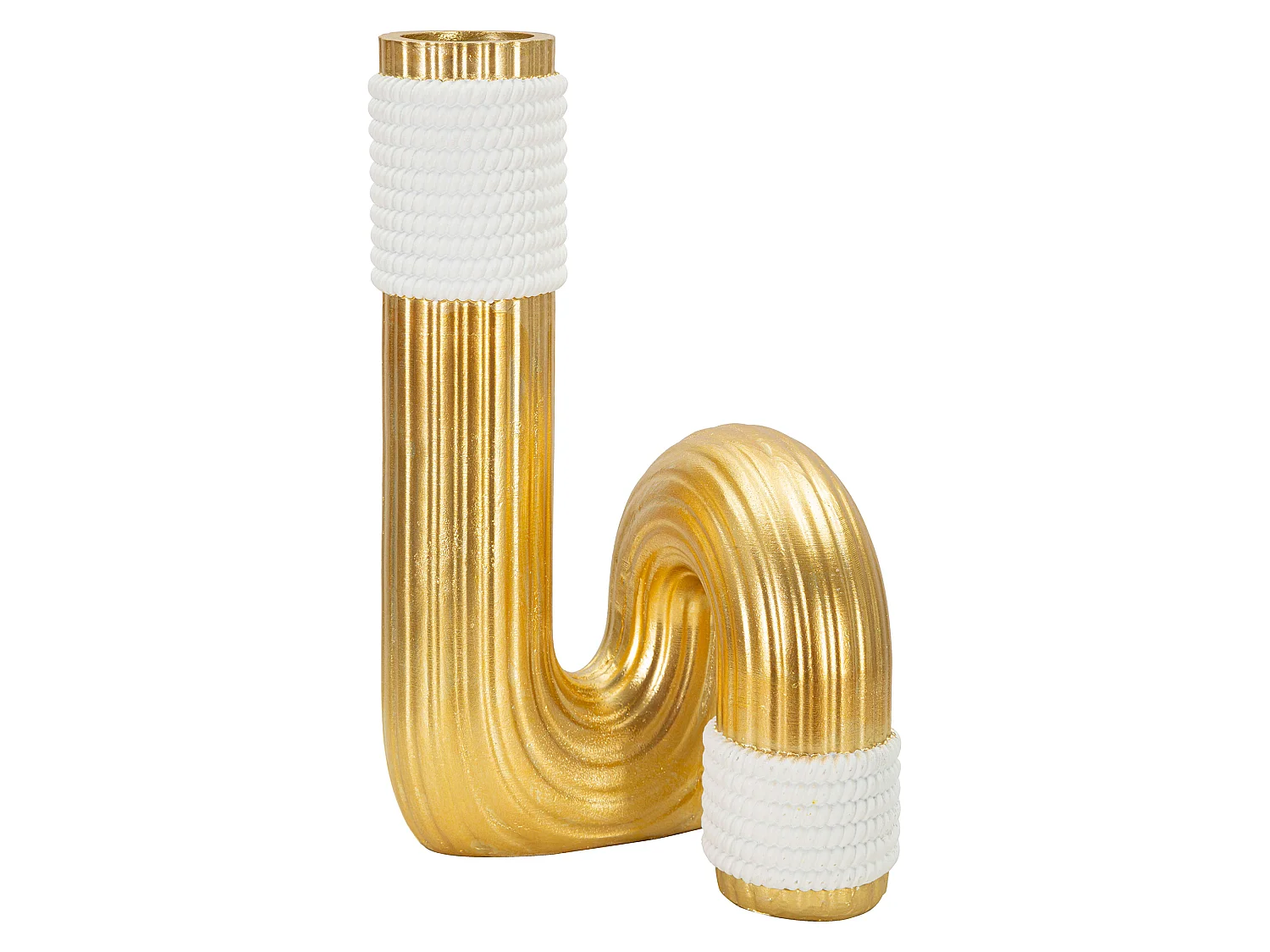 Vase Iria, Couleur Structure or, Blanc,