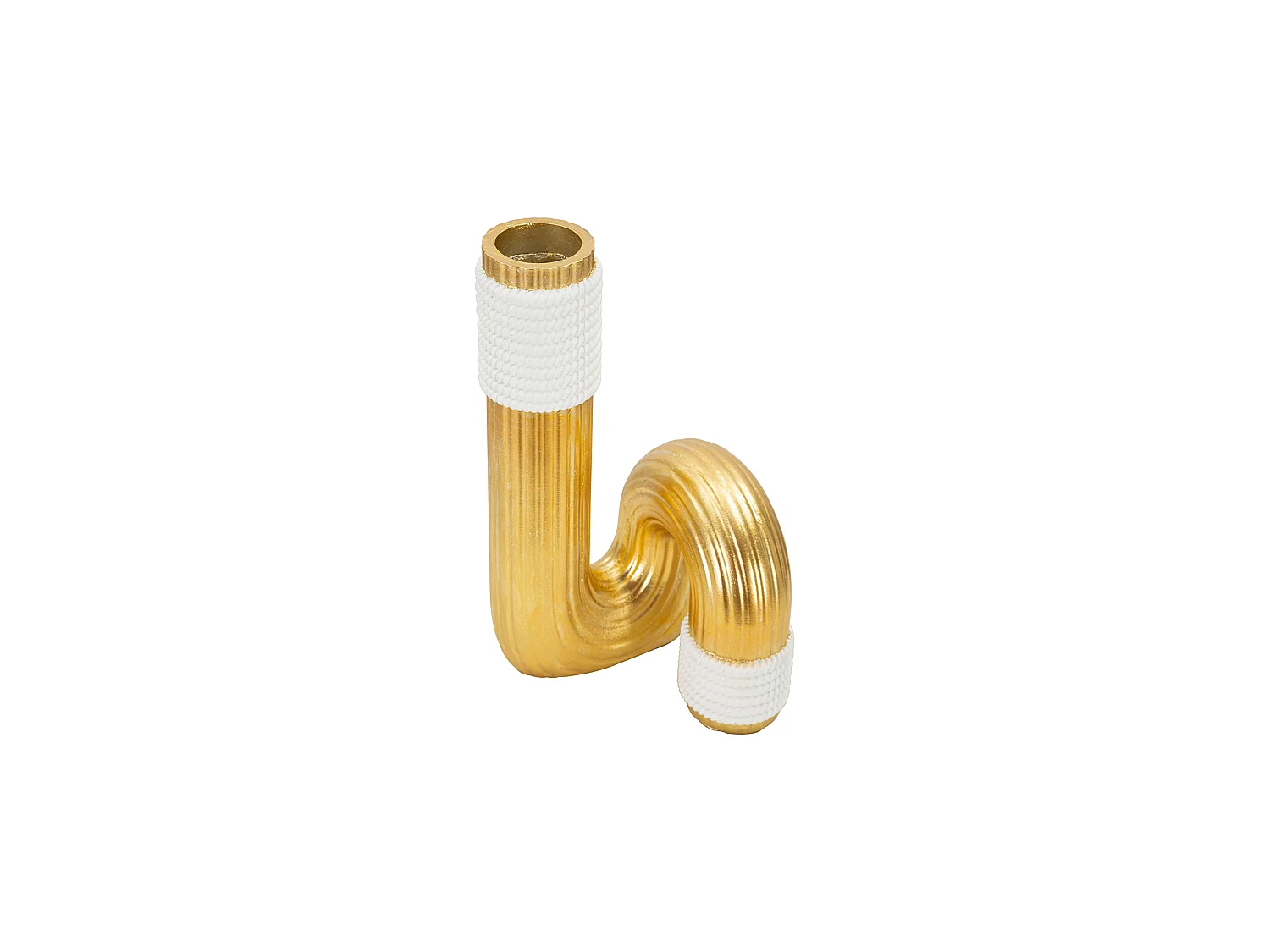 Vase Iria, Couleur Structure or, Blanc,