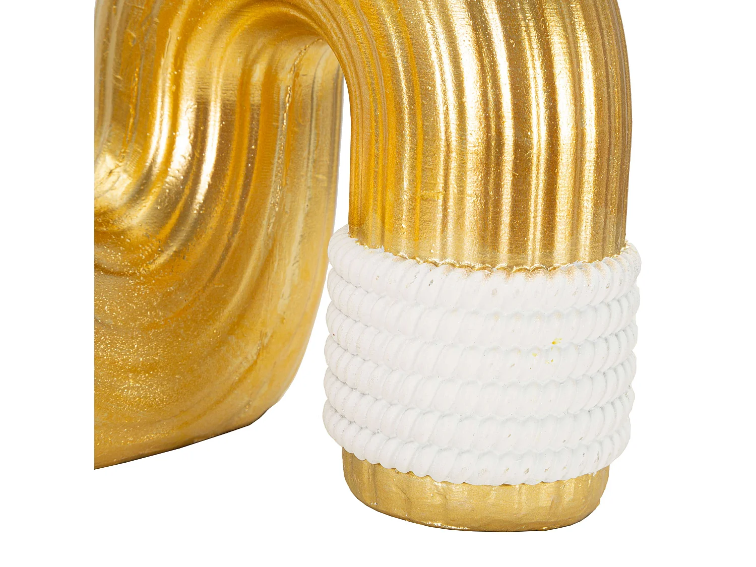 Vase Iria, Couleur Structure or, Blanc,