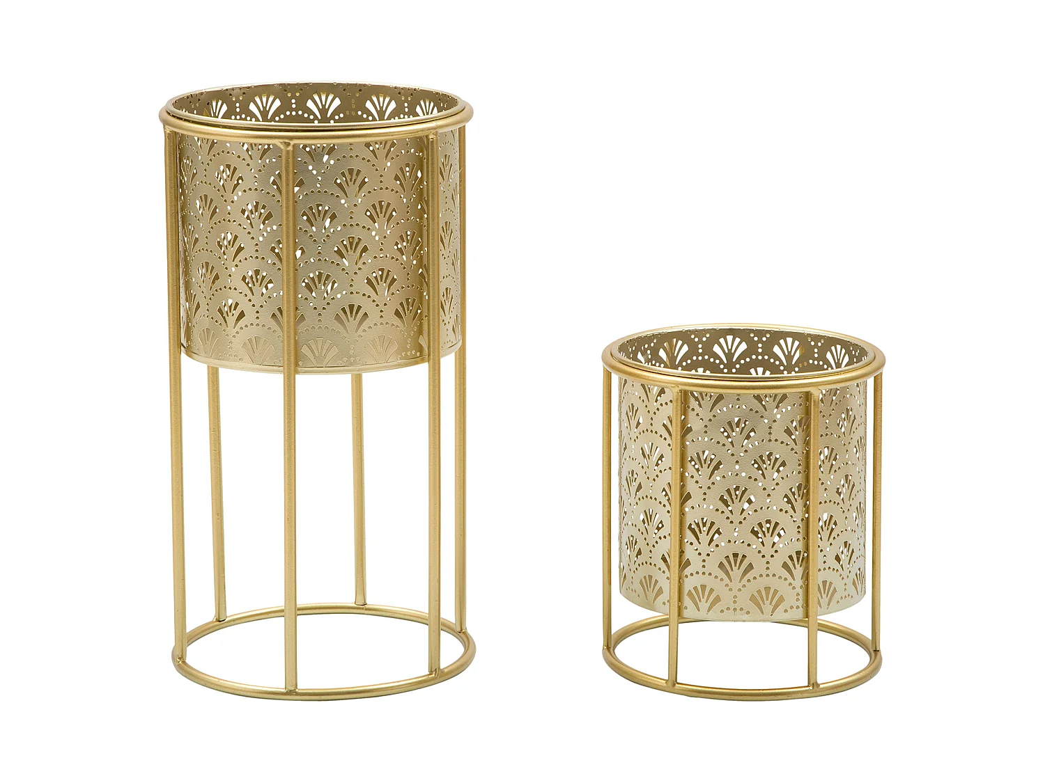 Vaso Husavi, set 2 Vasi, Portavasi Rimovibili, oro, Diametro Vaso Grande: 20, Vaso Piccolo: 17 cm