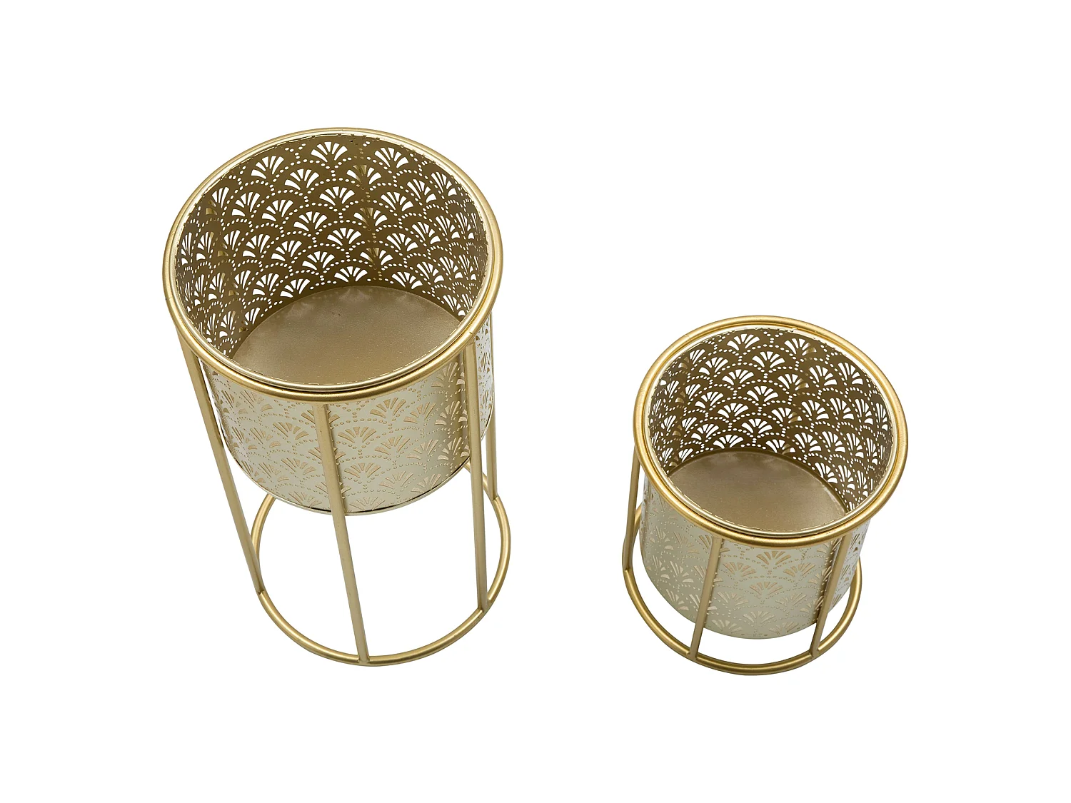 Vaso Husavi, set 2 Vasi, Portavasi Rimovibili, oro, Diametro Vaso Grande: 20, Vaso Piccolo: 17 cm