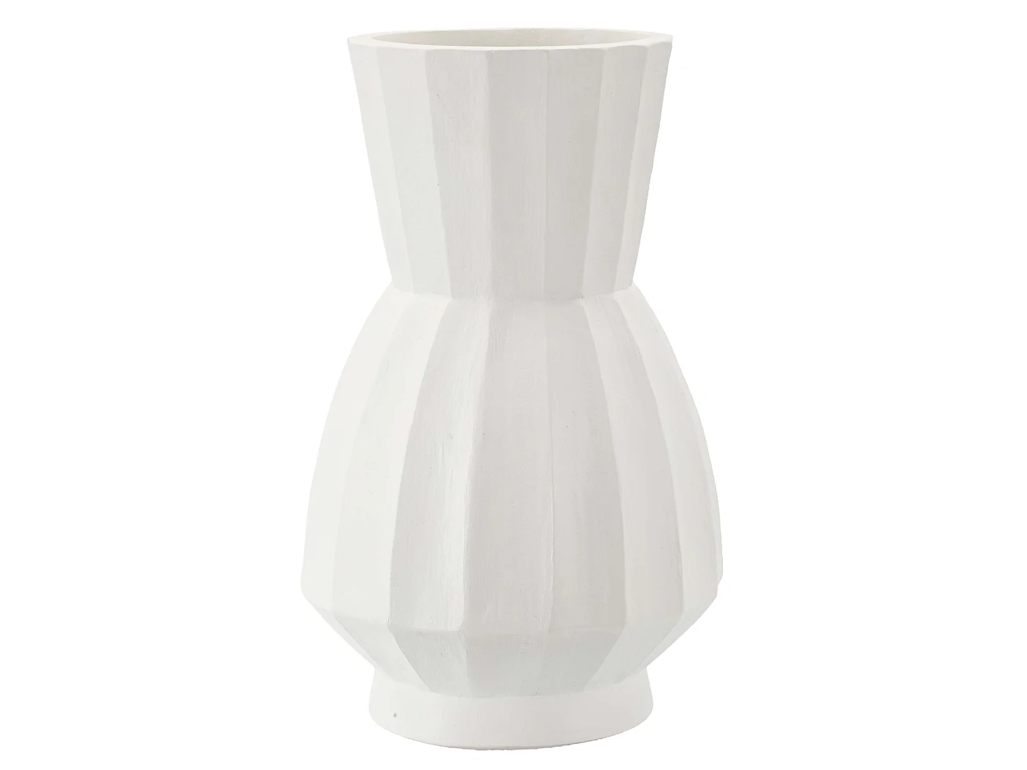 Vase Darehamo, Faconnage Strié, Blanc, Diamètre 16 cm