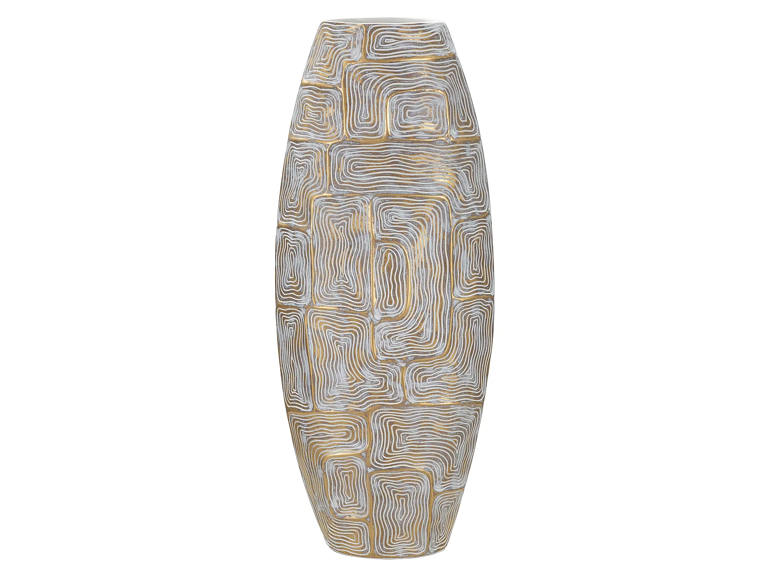 Vaso Bamorasi, Disegni con Linee Geometriche, oro, Colore Struttura Bianco