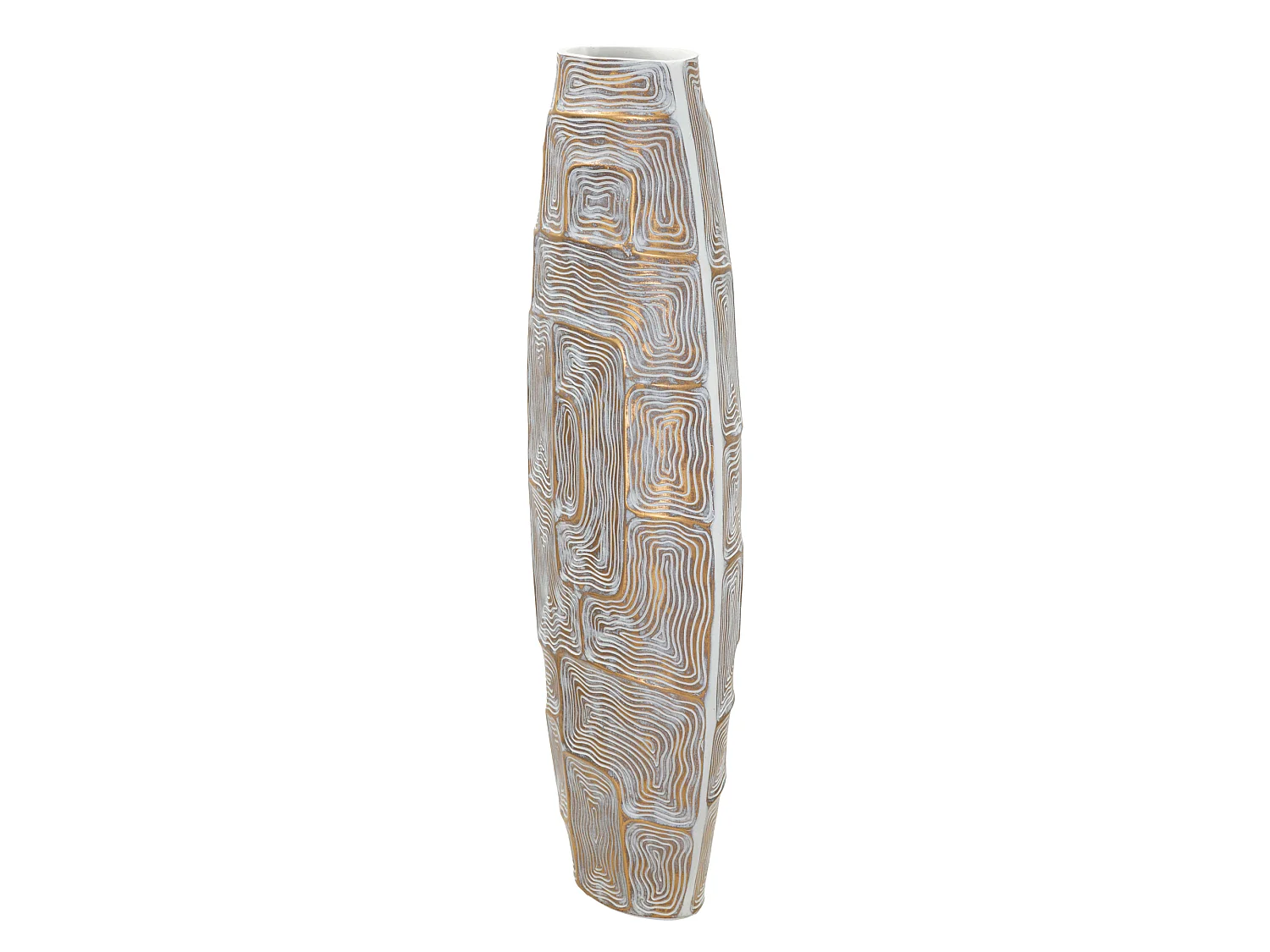 Vaso Bamorasi, Disegni con Linee Geometriche, oro, Colore Struttura Bianco