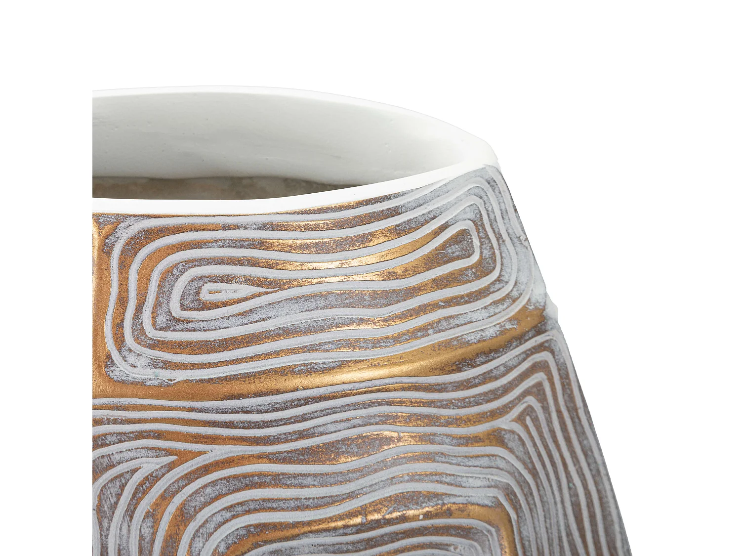 Vaso Bamorasi, Disegni con Linee Geometriche, oro, Colore Struttura Bianco