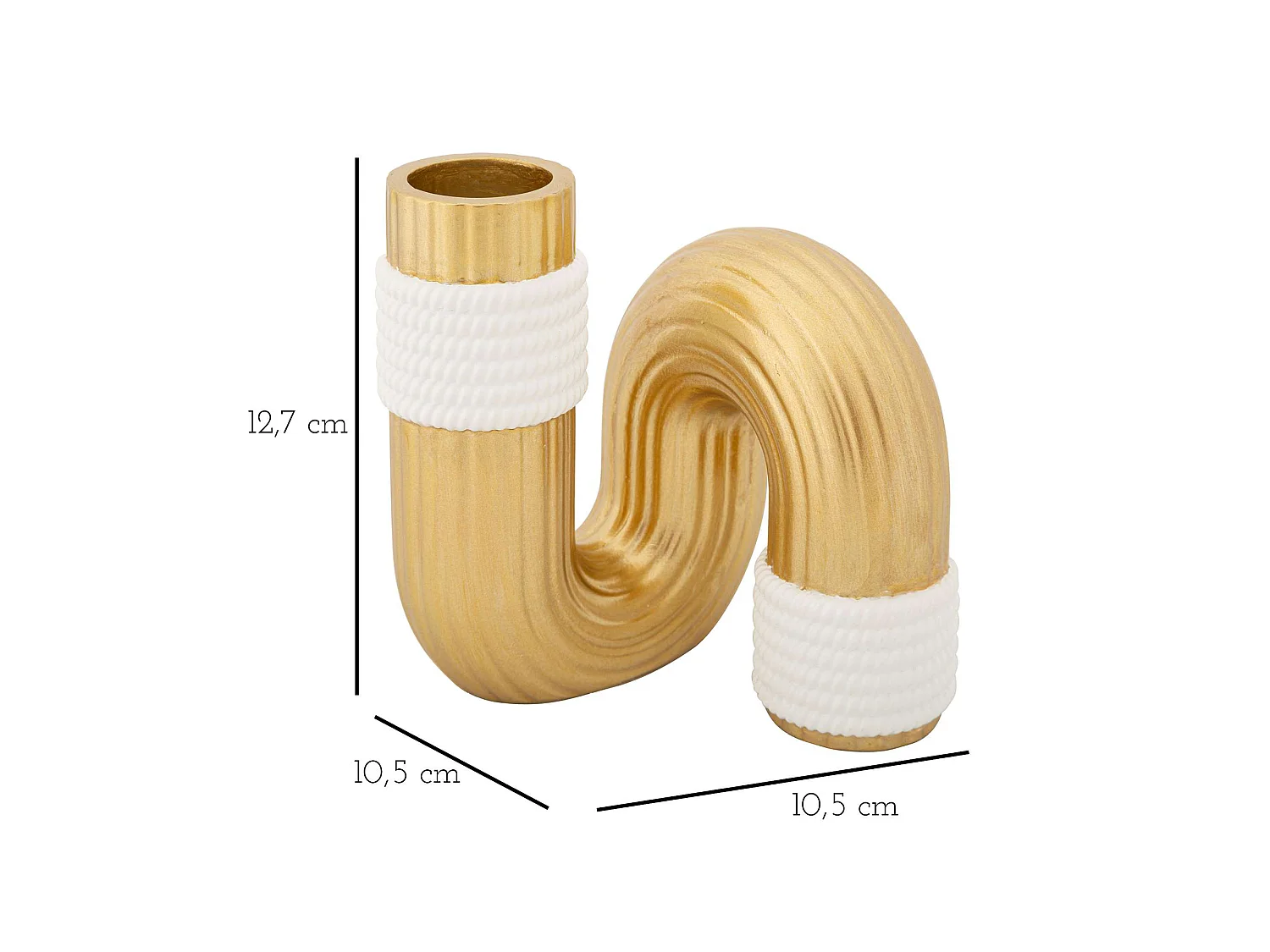 Vaso Nello, Colore Struttura Bianco, oro, Materiale Struttura in Tessuto