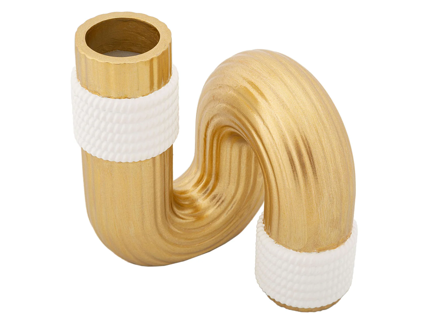Vaso Nello, Colore Struttura Bianco, oro, Materiale Struttura in Tessuto