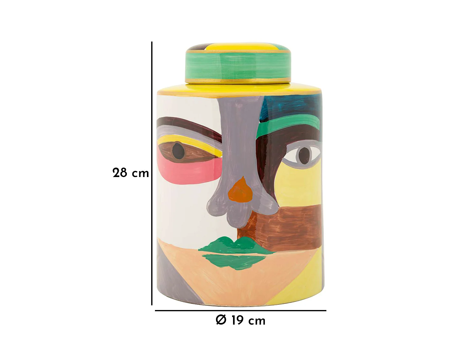 Vase Basa, Modernes Design, Mehrfarbig, Durchmesser 8 cm